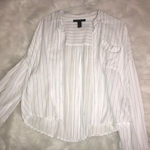 White with baby blue stripes button up dress shirt